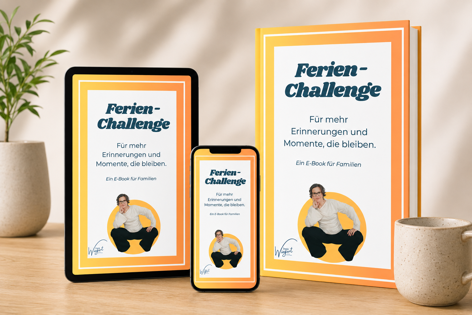 Ferien Challenge E-Book auf Tablet, Smartphone und als Buch